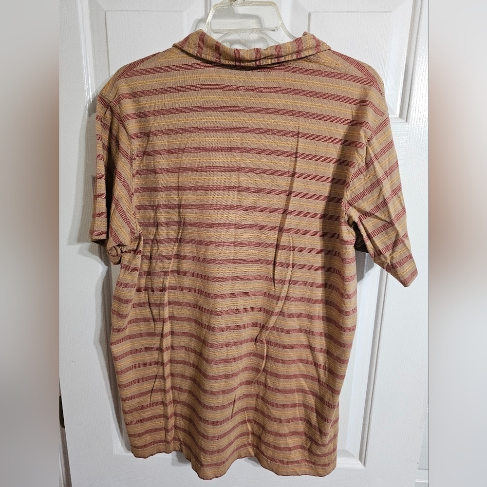 Abercrombie & Fitch Men’s XL Striped Polo Tan Cotton Y2K Preppy Retro Heritage - Picture 3 of 6